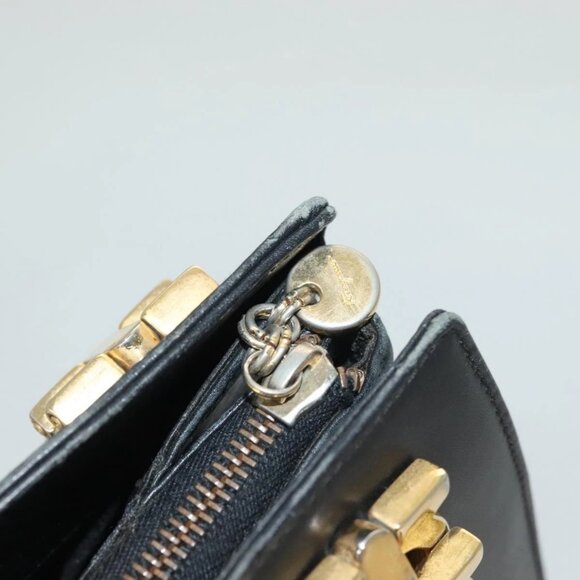 Salvatore Ferragamo Gancini Shoulder Bag Leather Black Gold Auth - Picture 9 of 16